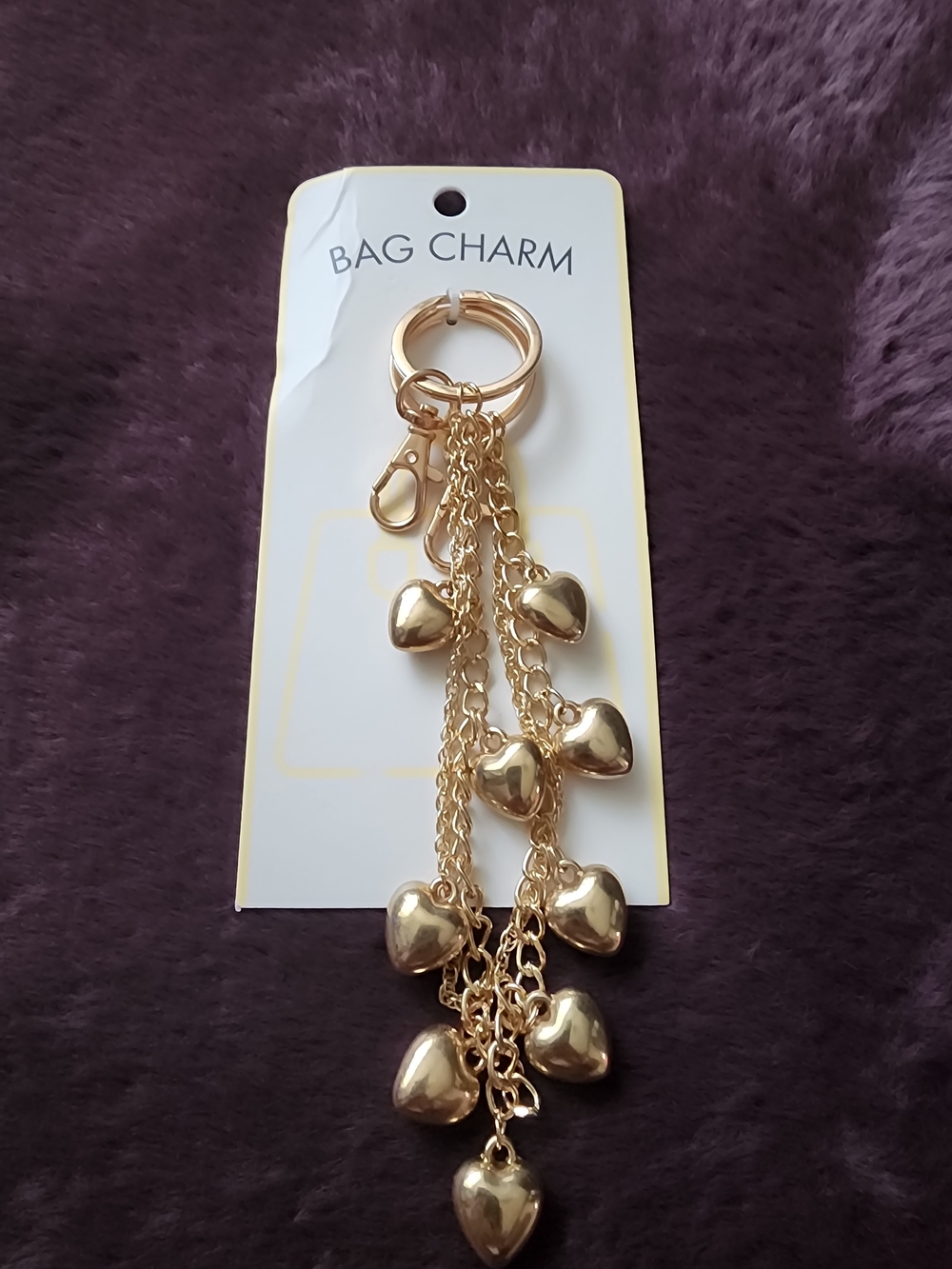 Gold Heart Charm Bag/Keychain $11 NWT